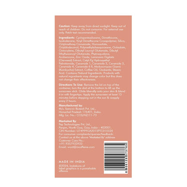 Mcaffeine Hydrating Sunscreen Stick Spf 60 Pa++++ With 1% Squalane, Ceramides, Hyaluronic Acid & Kombucha Tea For All Skin Type, Uva-Uvb & Blue Light Protection + Barrier Repair|For Men & Women, 20G